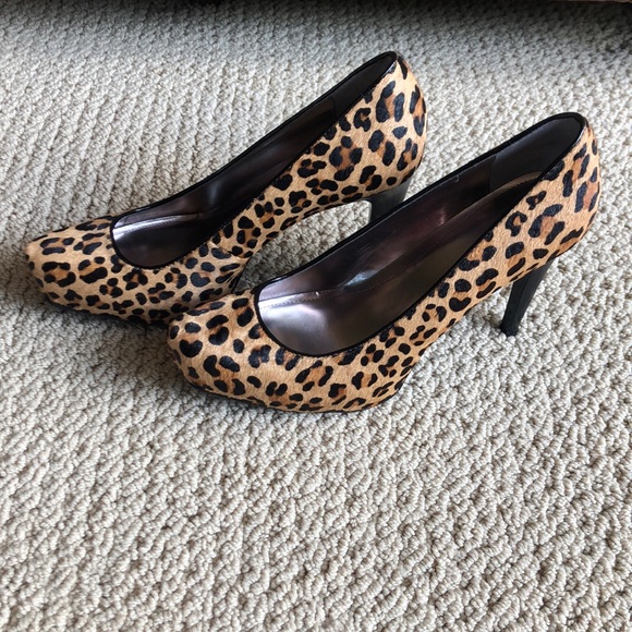 Calvin Klein Shoes - Calvin Klein Cheetah Print Faux Fur Heels!!